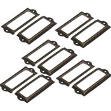Bronskleurige metalen labelhouders (10x) voor houten insectendozen