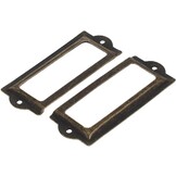 Bronskleurige metalen labelhouders (10x) voor houten insectendozen