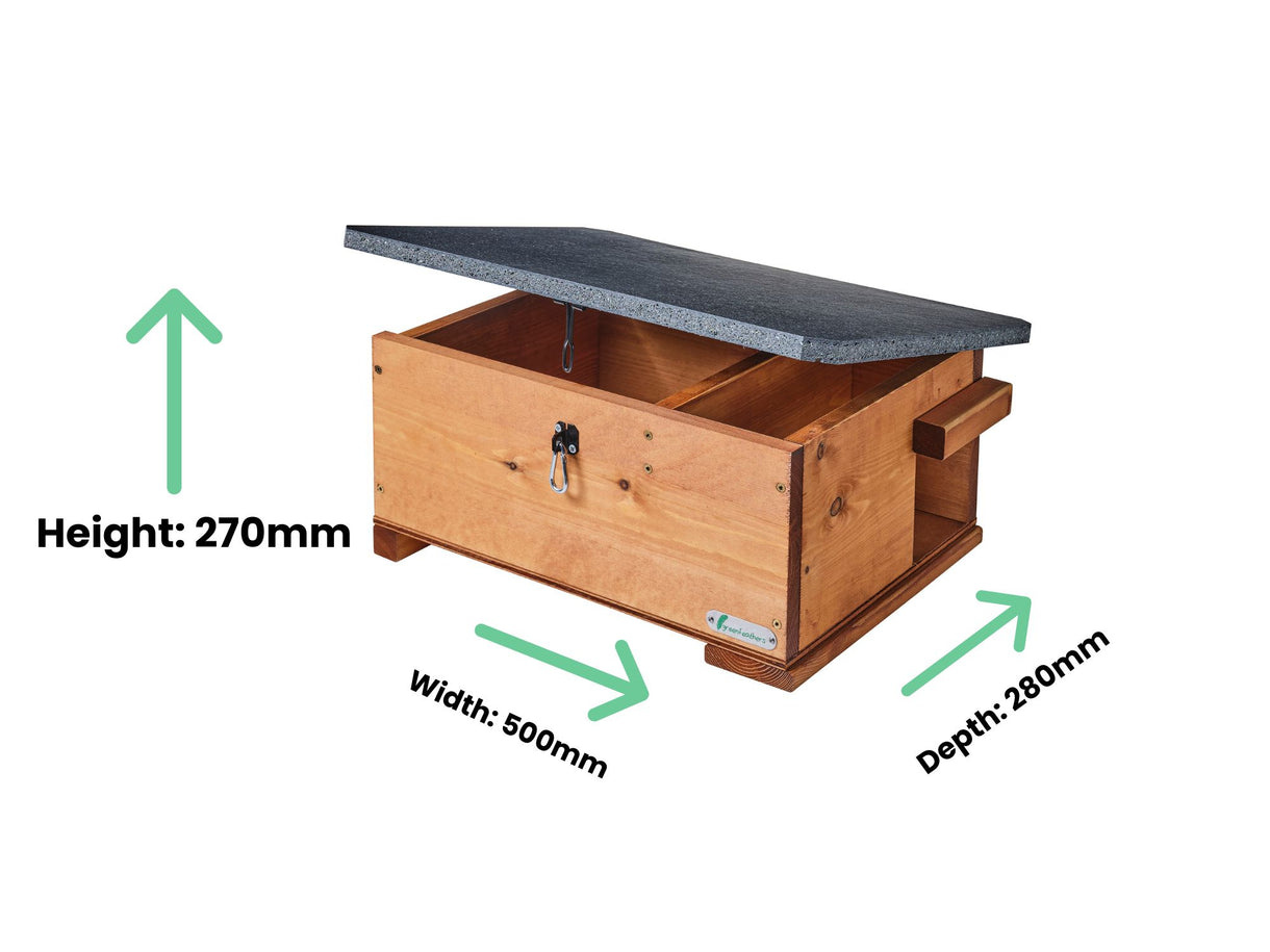 Green Feathers Handmade Wooden Hedgehog House