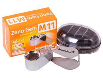 Levenhuk Folding Magnifier Zeno Gem M11 LED+UV 40x Metal