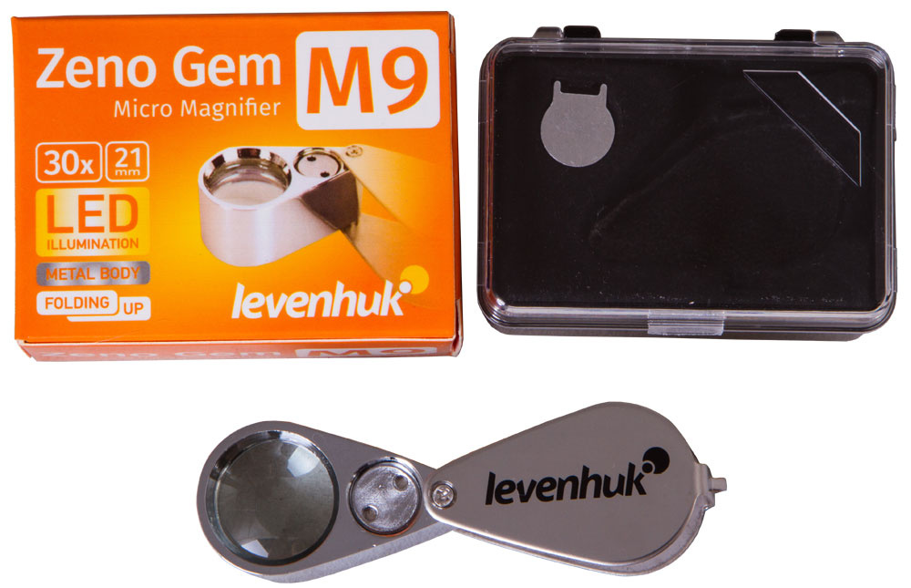 Levenhuk Folding Magnifier Zeno Gem M9 LED 30x Metal 21mm