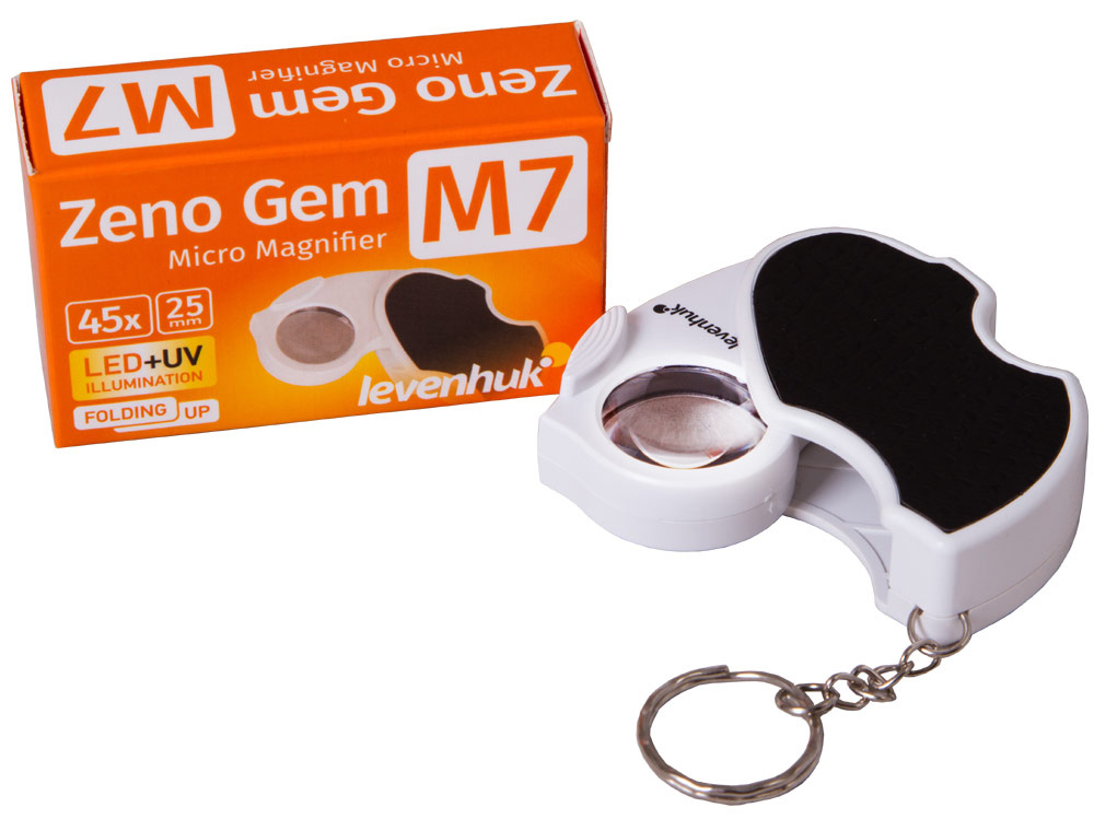 Levenhuk Folding Magnifier Zeno Gem M7 LED+UV 45x 25mm
