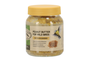 Peanut butter for wild birds with mealworms