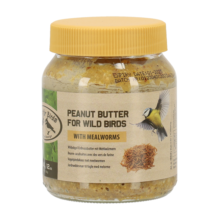 Vogelpindakaas met meelwormen