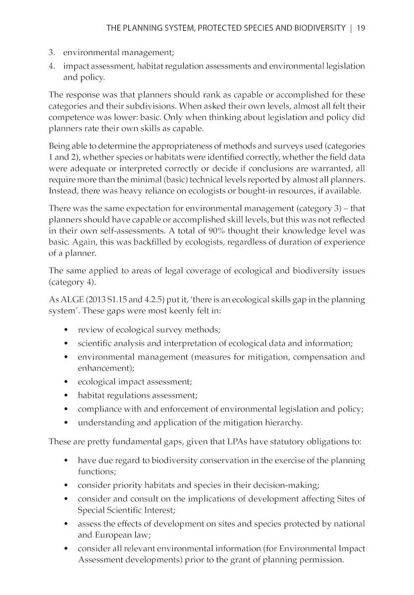 Protected Species and Biodiversity - A Guide for Planners and Ecologists