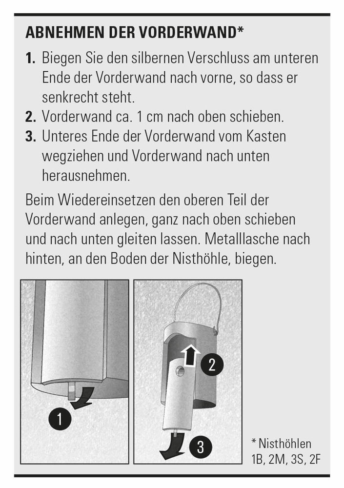 Schwegler Voorwand voor 1B/2M 32mm