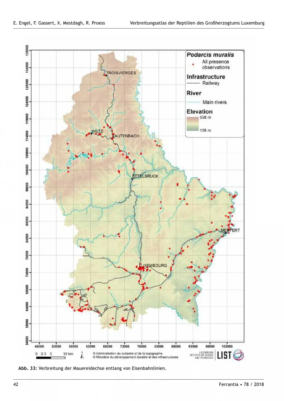 Verbreitungsatlas der Reptilien des Großherzogtums Luxemburg - Ferrantia, Volume 78