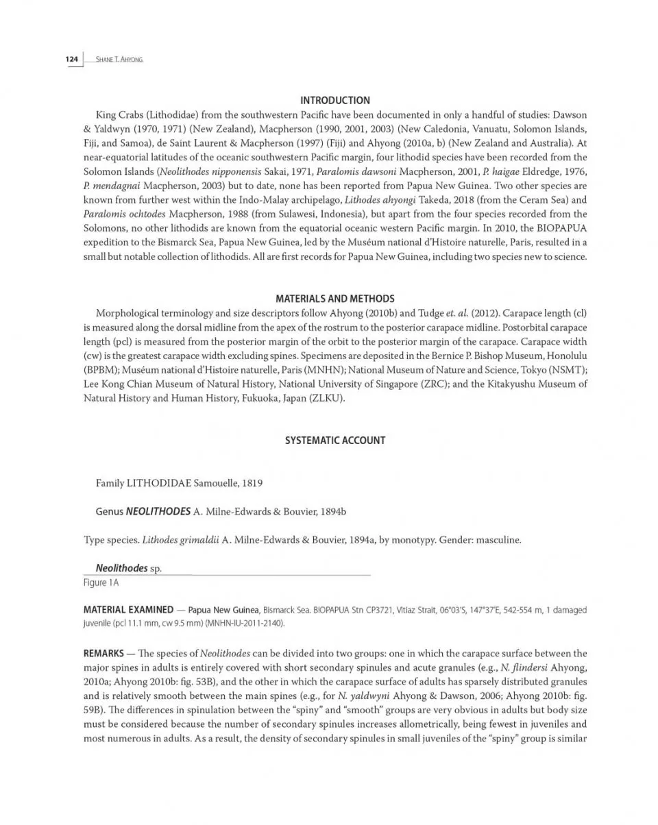 Tropical Deep-Sea Benthos Volume 31 - Deep-Sea Crustaceans from Papua New Guinea