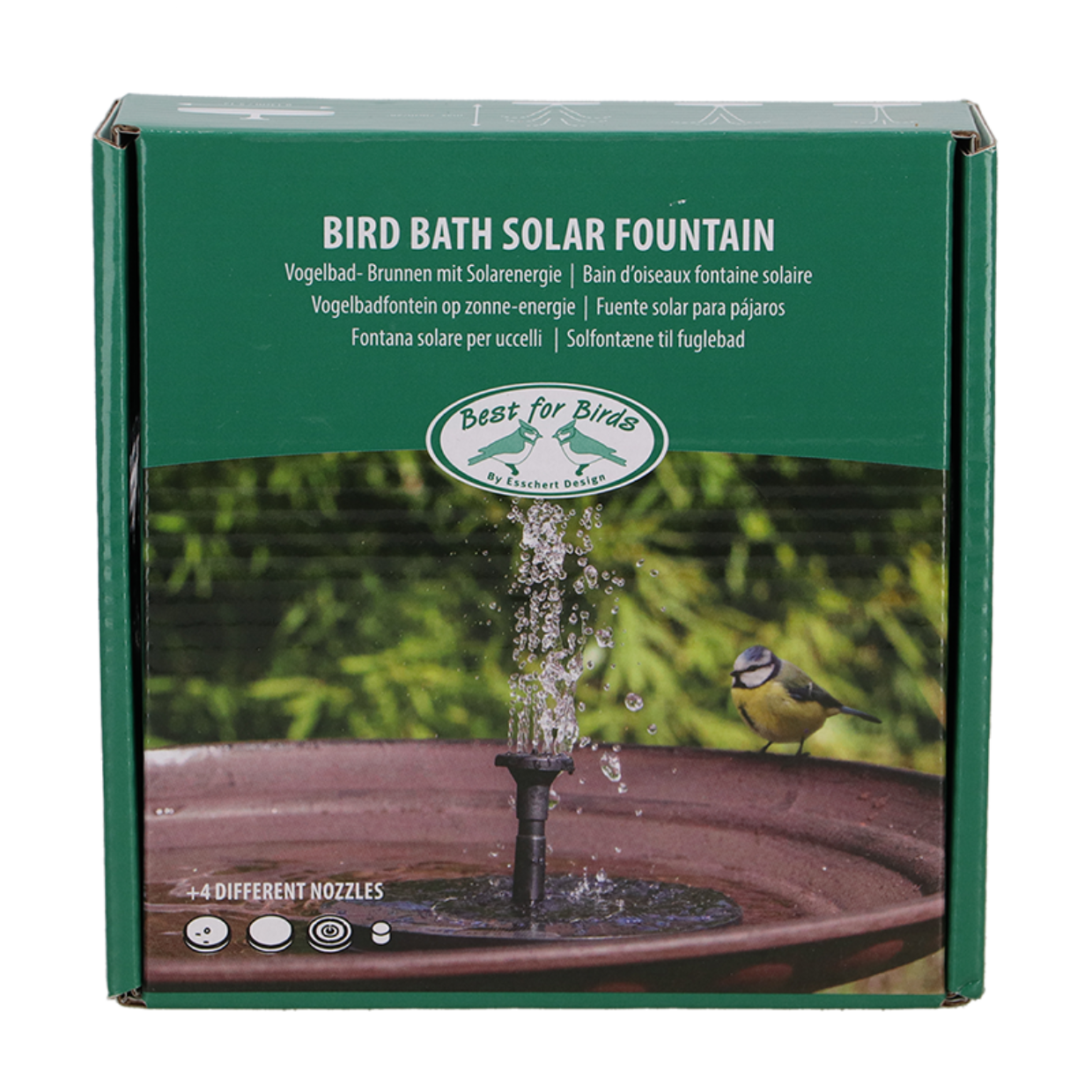 Bird bath solar fountain