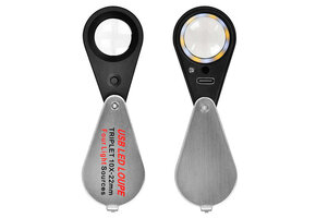 Lupe Triplet 10x mit LED- und UV-Beleuchtung USB