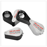 Magnifier Triplet 20x with LED and UV lighting USB