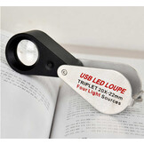 Magnifier Triplet 20x with LED and UV lighting USB