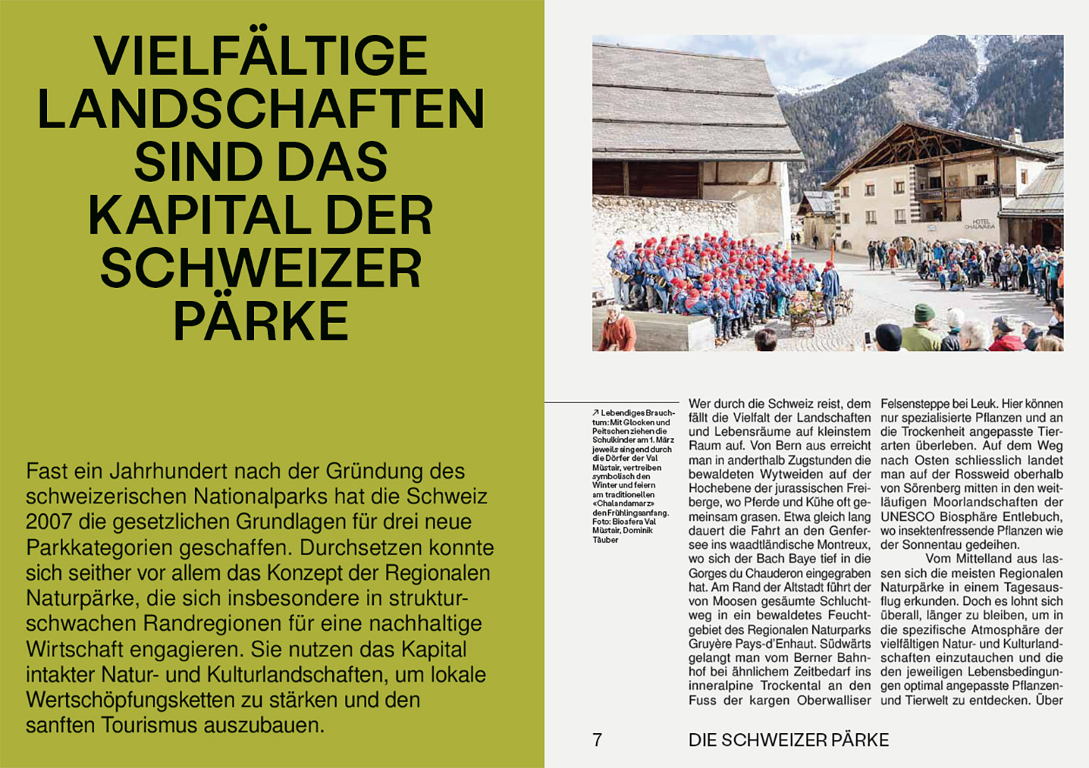 Die Schweizer Pärke - Vielfältige Landschaften und gelebte Traditionen