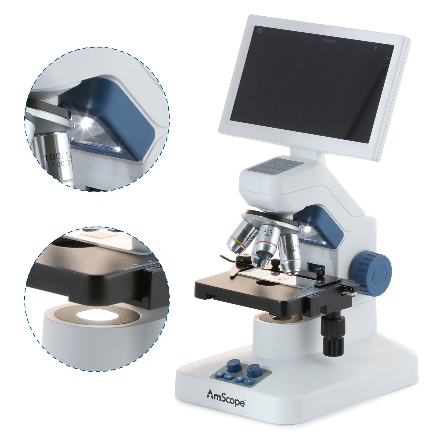 AmScope Full HD 7" digitale samengestelde microscoop