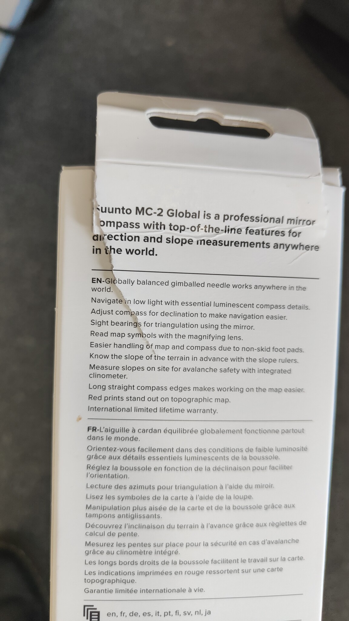 Beschadigd exemplaar - Suunto MC-2 Global spiegelkompas