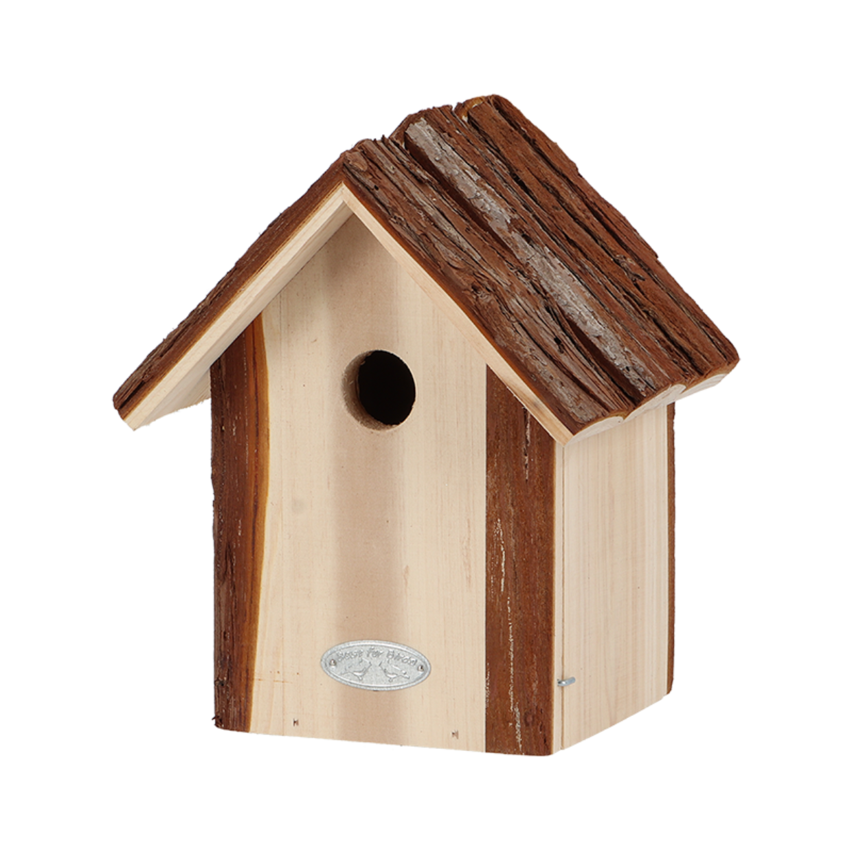 Bird house blue tit bark roof