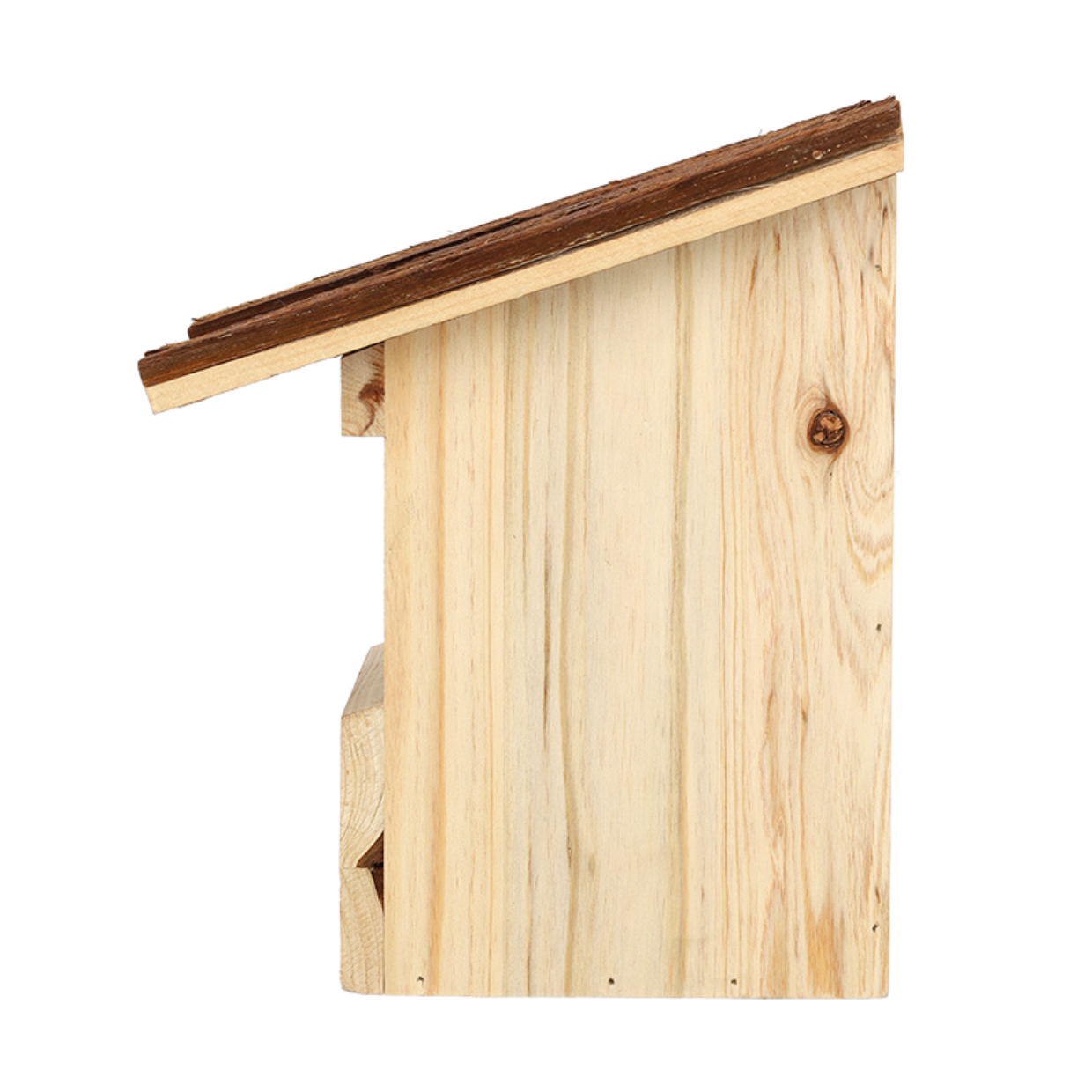 Bird house robin bark roof