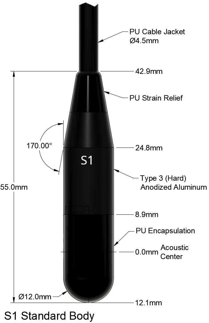 S1eX Hydrophone - with 10 meters of cable