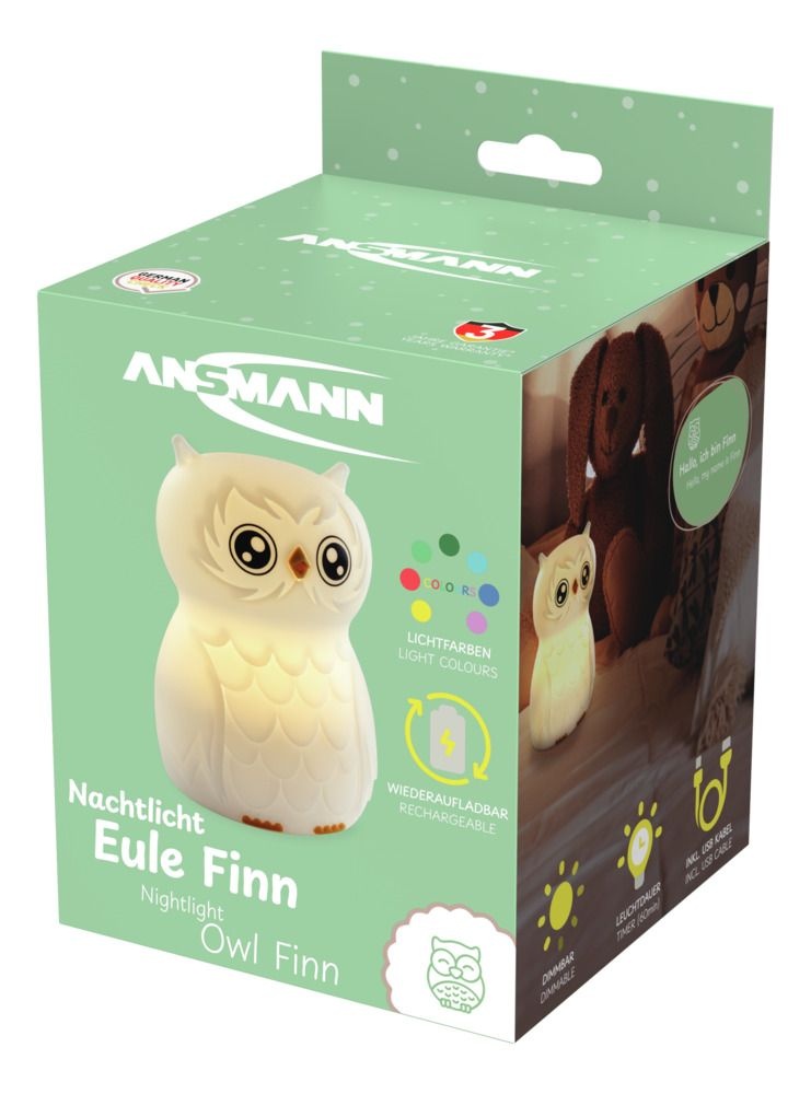 Ansmann Nachtlampje Uil Finn voor kinderen
