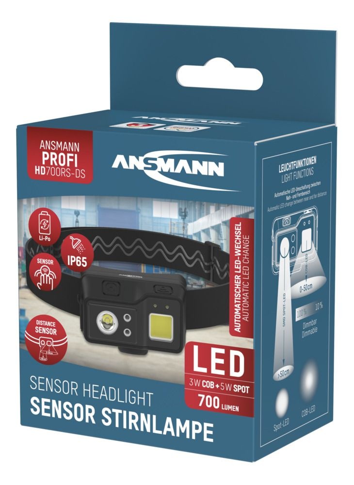 Ansmann Rechargeable Headlight HD700RS-DS