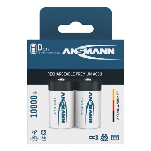 Ansmann NiMH Premium maxE 10000mAh D - 2 pack