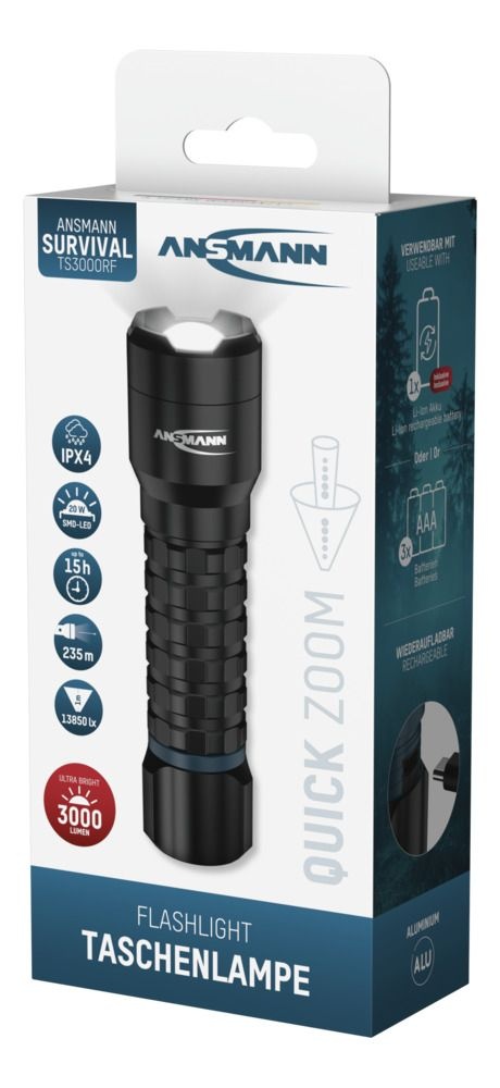 Ansmann LED-zaklamp Survival TS3000RF oplaadbaar