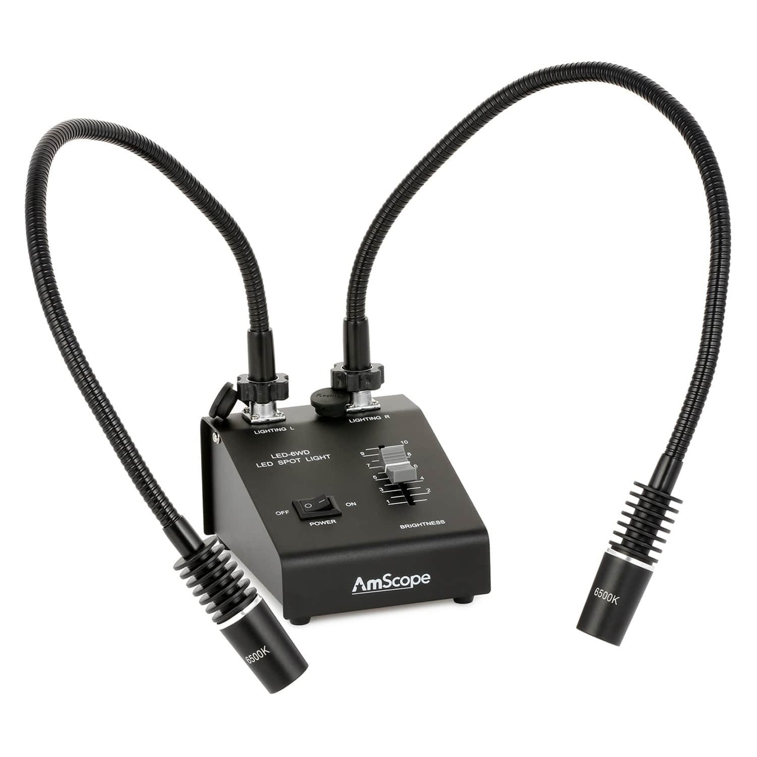 AmScope 6 Watt LED Dual Gooseneck Illuminator