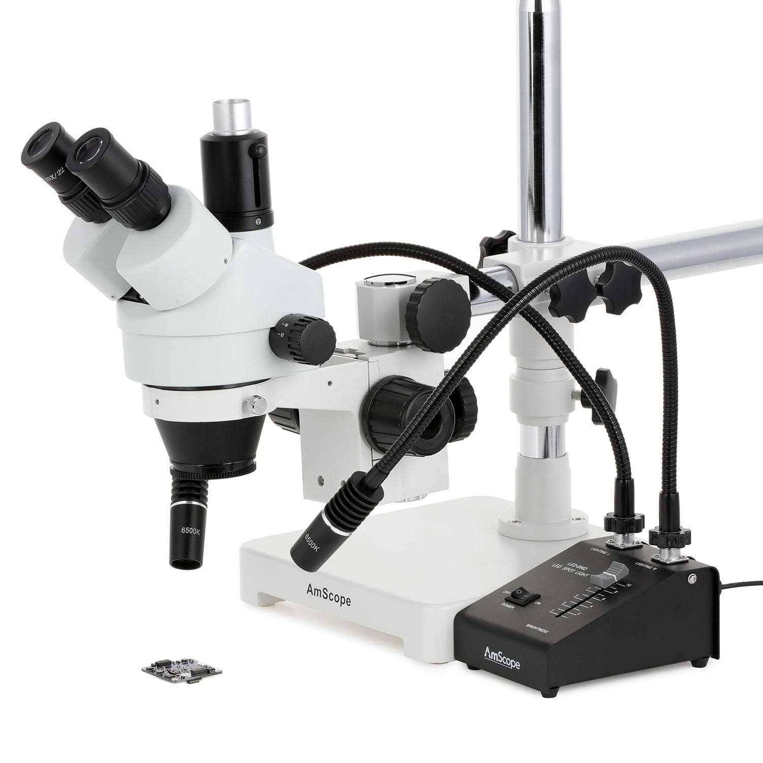 AmScope 6W LED dubbele zwanenhalsverlichting