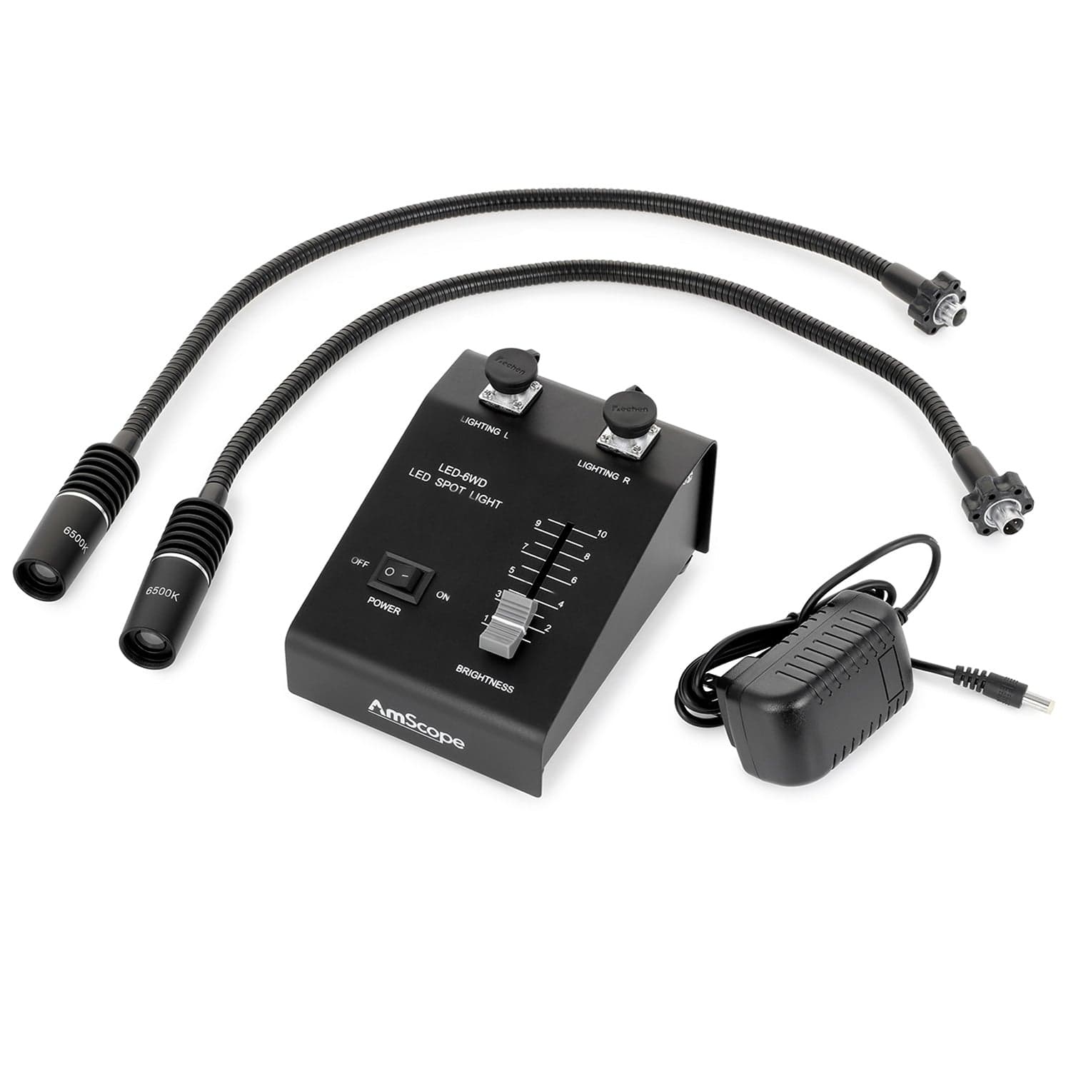 AmScope 6W LED-Doppelschwanenhals Beleuchtung