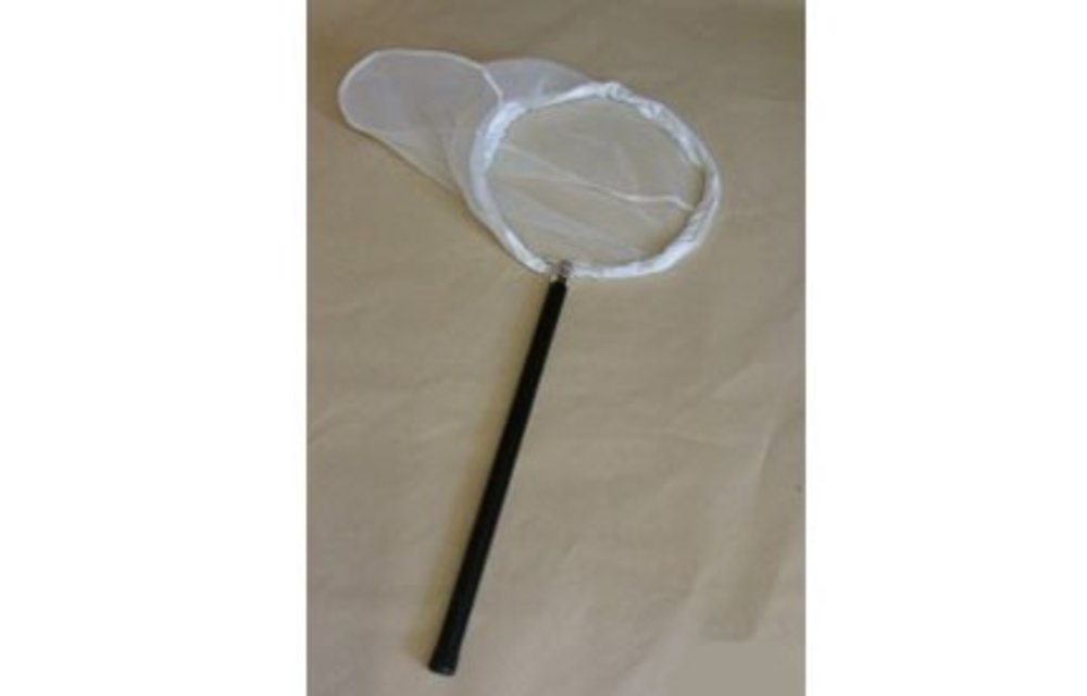 Complete aquatic net with round frame and two-piece handle