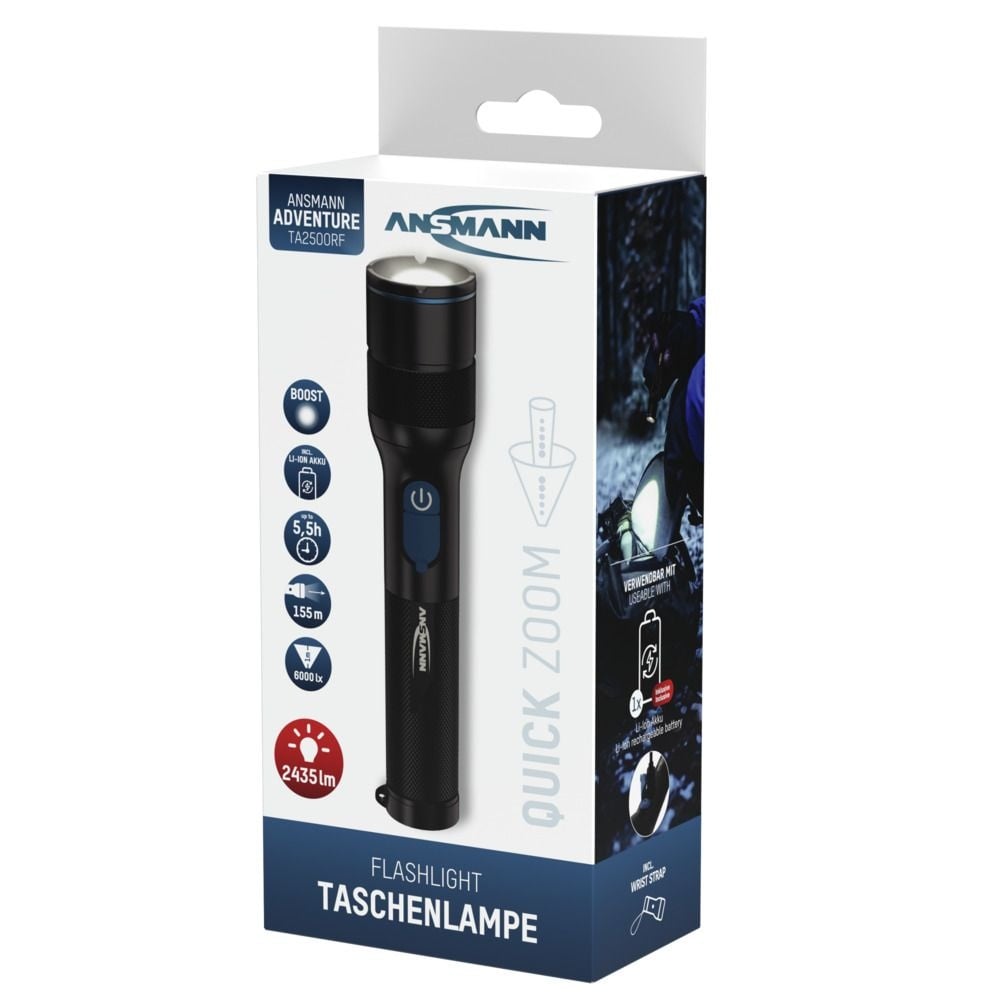 Ansmann LED Taschenlampe Adventure TA2500RF wiederaufladbar