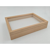 Houten insectendoos met glazen deksel 23 x 30 x 6 cm