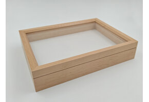 Houten insectendoos met glazen deksel 23 x 30 x 6 cm