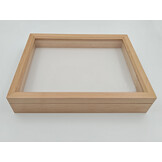 Wooden insect box with glass lid 23 x 30 x 6 cm
