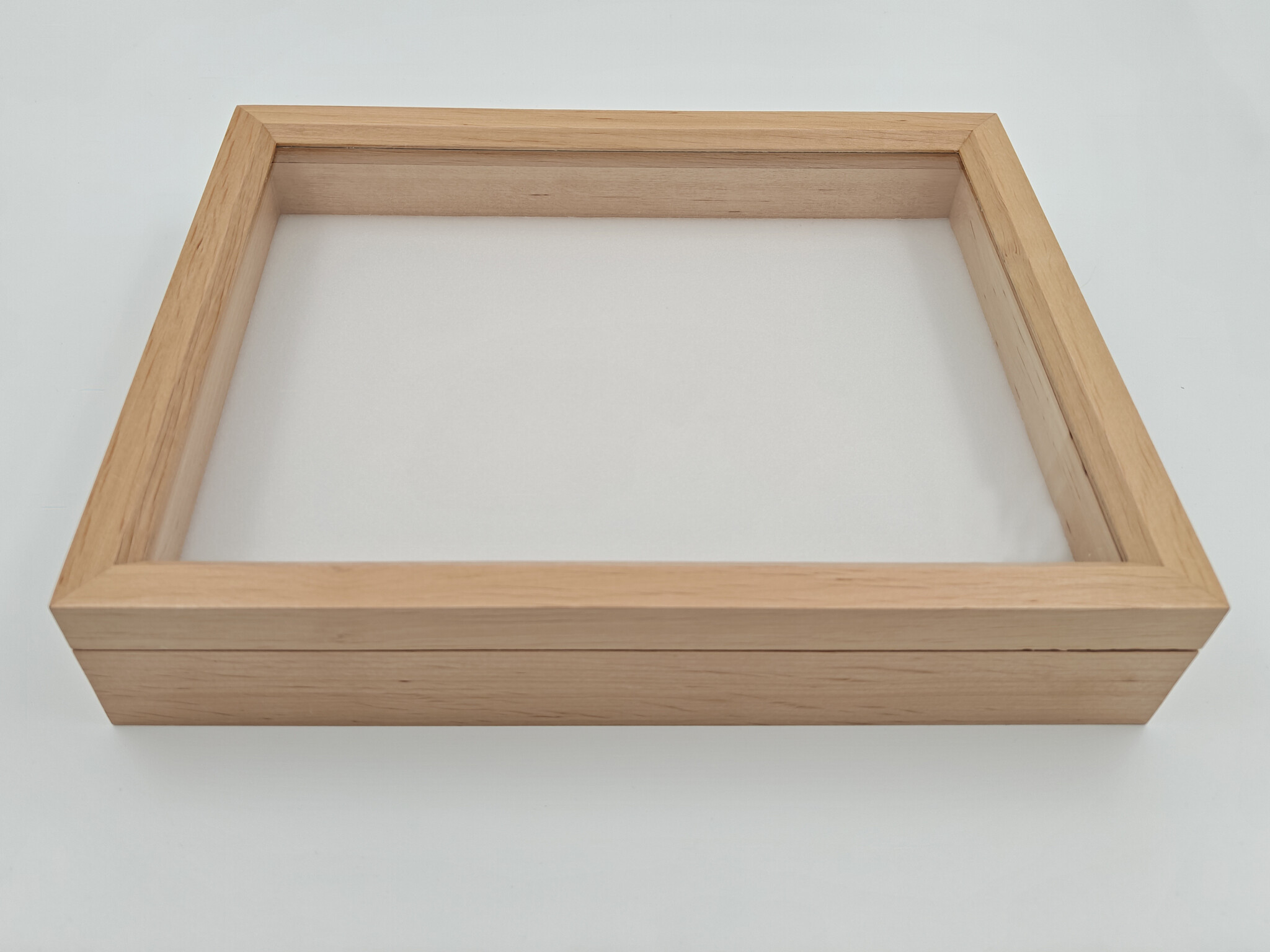 Houten insectendoos met glazen deksel 23 x 30 x 6 cm