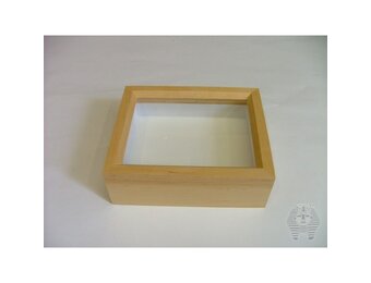 Wooden insect box with glass lid 15 x 23 x 6 cm 