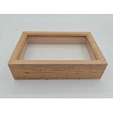 Houten insectendoos met glazen deksel 15 x 23 x 6 cm 
