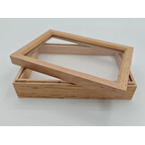 Houten insectendoos met glazen deksel 15 x 23 x 6 cm 