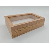 Houten insectendoos met glazen deksel 15 x 23 x 6 cm 