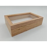 Wooden insect box with glass lid 15 x 23 x 6 cm