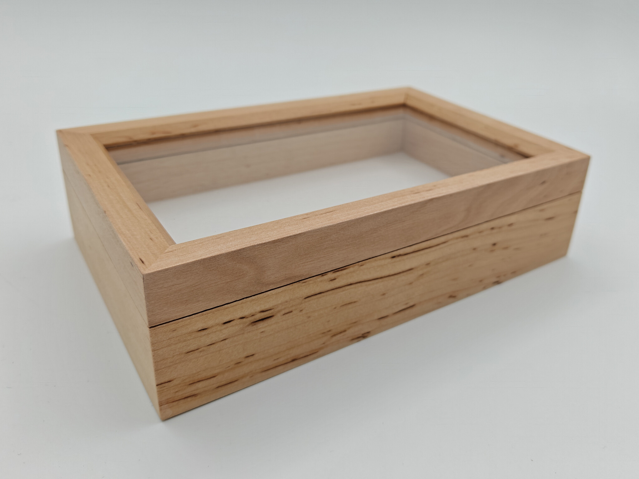 Hölzerner Insektenkasten mit Glasdeckel 15 x 23 x 6 cm 