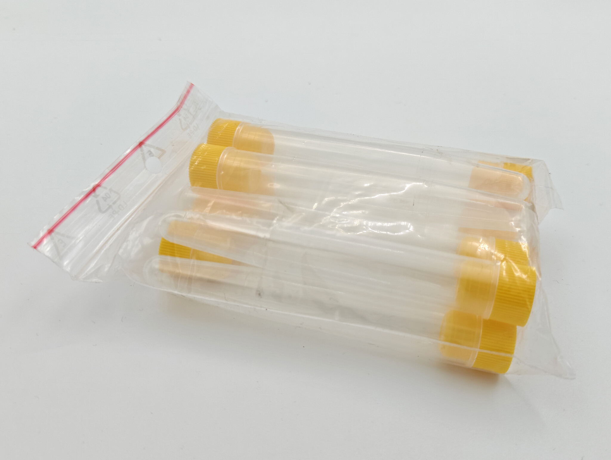 Plastic test tubes with lid