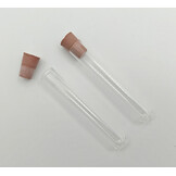 Glass test tubes with rubber lid