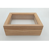Houten insectendoos met glazen deksel 15 x 18 x 6 cm
