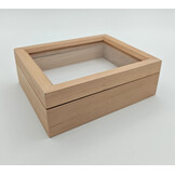 Houten insectendoos met glazen deksel 15 x 18 x 6 cm