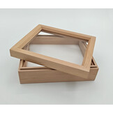 Houten insectendoos met glazen deksel 15 x 18 x 6 cm