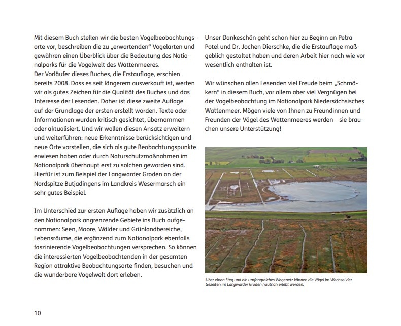 Vögel beobachten im Nationalpark Niedersächsisches Wattenmeer und im angrenzenden Binnenland