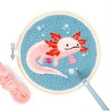 Kikkerland Axolotl-Bordürenset Punch Needle