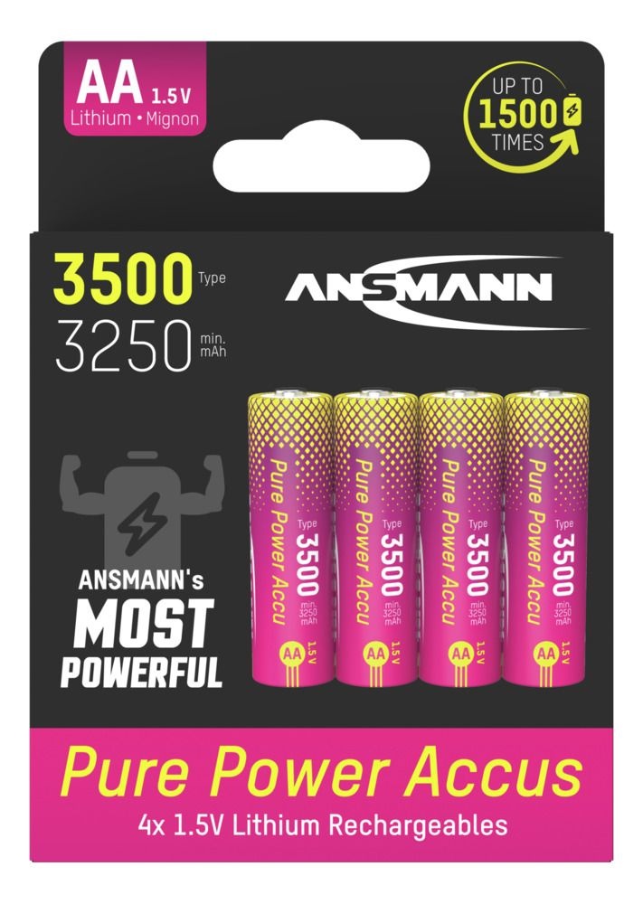 Ansmann Pure Power Li-Ion Oplaadbare AA batterij type 3500