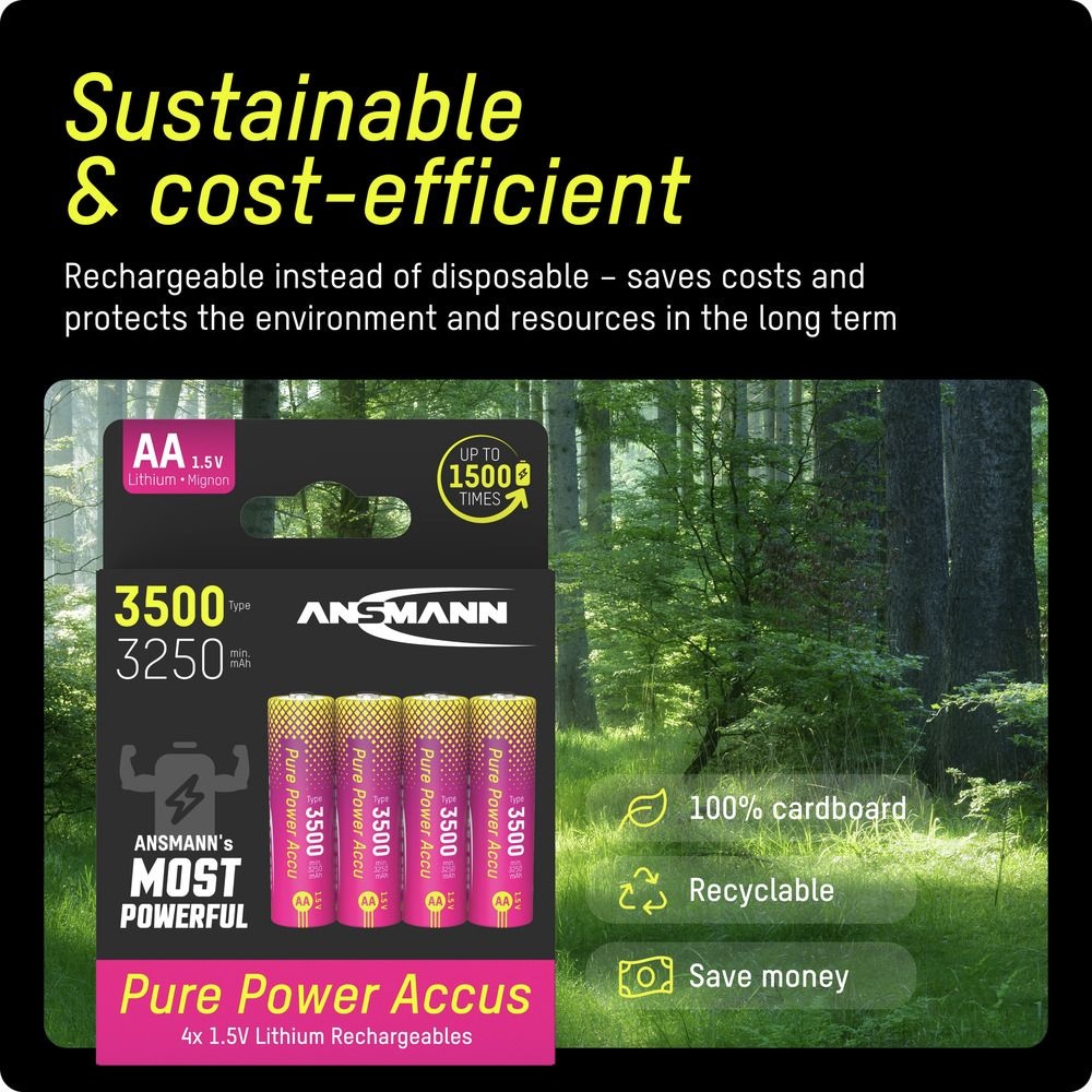 Ansmann Pure Power Li-Ion Oplaadbare AA batterij type 3500